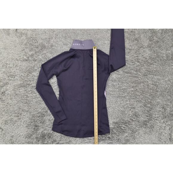 Under Armour Coldgear Fitted Solid Purple Pullover Sweater XS Solid 1/4 Zip - Picture 5 of 10